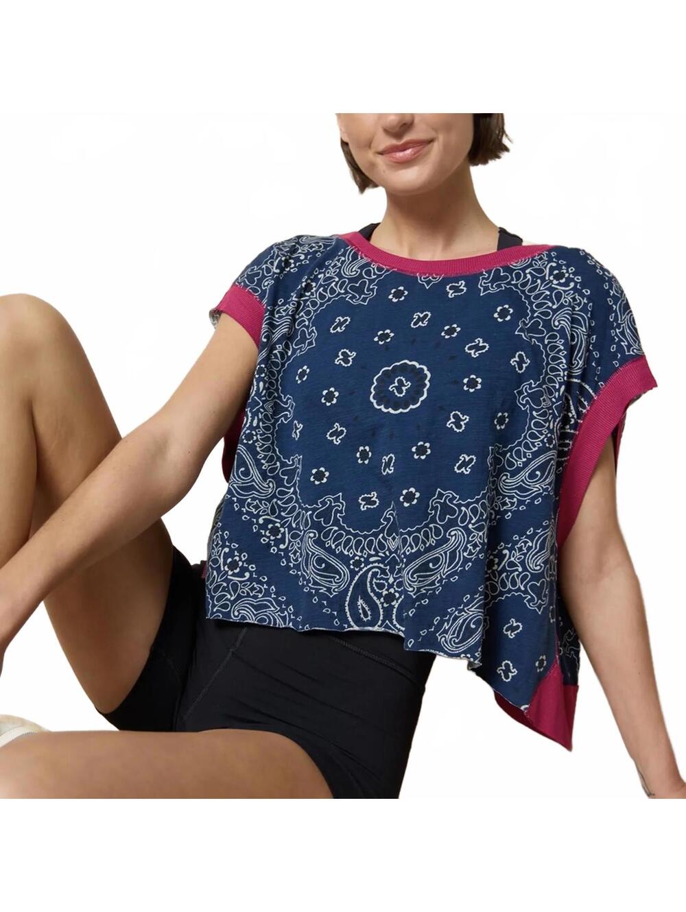 Natural Life Cut It Out Cotton Tee NWT Indigo Bandana XL